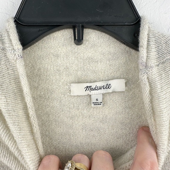 Madewell Sweater Womens S‎ Cream Blue Colorblock Mock Neck Long Sleeve Pullover - Picture 7 of 10
